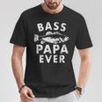 Bass Papa Ever Fishing Papa Father's Day T-Shirt Personalized Gifts
