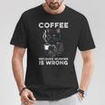Black Cat Drinking Coffee Because Murder Is Wrong Retro For Women T-Shirt Unique Gifts Black Cat Drinking Coffee Because Murder Is Wrong Retro For Women T-Shirt Unique Gifts