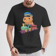 Capybara Riding Train Cute Kawaii Cartoon Rail Adventure Tシャツ 面白い贈り物