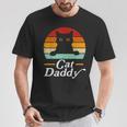 Cat Daddy Retro Compleanno & Festa Del Papà Gatto Papà Uomo Maglietta Regalos divertidos