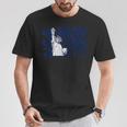 Cool Nyc New York Citytatue Of Liberty With Usa Flag Tシャツ 面白い贈り物