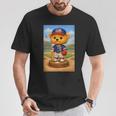 Cool Teddy Bear Baseball Player Illustration Graphic s Tシャツ 面白い贈り物