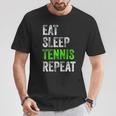 Eatleep Tennis Repeat Cool Regalo Para Jugador Camiseta unisex Regalos divertidos