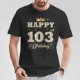 Happy 103Rd Birthday 103歳 女性 男性 誕生日パーティー 長袖tシャツ Tシャツ 面白い贈り物