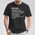 Homme Humour Prénom Personnalisé Mickael Définition T-Shirt Cadeaux drôles