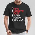 It's Lights Out And Away We Go Race Weekモータースポーツレーシング Tシャツ 面白い贈り物