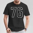 Jersey 76 Blanco Negro Equipo Deportivo Jersey Número 76 Camiseta unisex Regalos divertidos