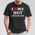 I Love My Hot Boyfriend シャツ マッチング I Heart My Boyfriend Tシャツ 面白い贈り物