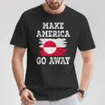 Make America Go Away グリーンランド国旗 アンティーク調 Tシャツ 面白い贈り物
