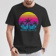 Miami Beach Florida Retrointage Atardeceracacionesiajes Manga Larga Camiseta unisex Regalos divertidos