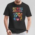 Pitbull Mama Colorful Pittie Mom Dog Lover Mother's Day T-Shirt Unique Gifts