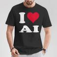 Red Heart I Love Ai Tシャツ 面白い贈り物