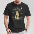 Ufo 牛誘拐デザイン Tシャツ 面白い贈り物
