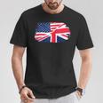 アメリカの国旗-ユニオンジャック-イギリスの国旗 Usa Flag Union Jack Uk Flag Tシャツ 面白い贈り物