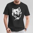 ウエスト ハイランド ホワイト テリア ピーキングドッグ ウェスティ デザイン Tシャツ 面白い贈り物