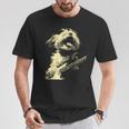 ギターロッカー ギタリスト 動物 パンク グランジ犬とマルチーズ Tシャツ 面白い贈り物