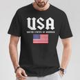 クールなアメリカ国旗グレートーンのイラストグラフィックデザイン。 Tシャツ 面白い贈り物