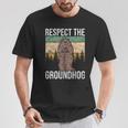 グラウンド・ホッグ Respect The Groundhog Tシャツ 面白い贈り物