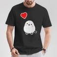 シマエナガ『ハート』白い鳥【どうぶつフレンズ】動物 ゆるくて かわいい Tシャツ 面白い贈り物