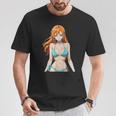 セクシー ワイフ ビーチ アニメ 女の子 日本語 Tシャツ 面白い贈り物