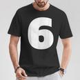 タイポグラフィ 太字表示 6番 数字 6 Tシャツ 面白い贈り物