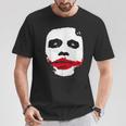ダークナイトジョーカーの顔 ミニマリスト 象徴的なイメージ Tシャツ 面白い贈り物