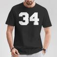 ナンバー34 スポーツジャージプレーヤー 34 ファン フロントプリント ヴァーシティ Tシャツ 面白い贈り物