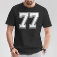 ナンバー77 野球 フットボール 誕生日 Tシャツ 面白い贈り物
