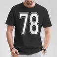 ナンバー78 バーシティスタイル ボールド スポーツ 誕生日 ジャージ Tシャツ 面白い贈り物