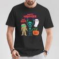 ハッピーハロウィン骨格かぼちゃかわいいゴーストキッズ男の子女の子 Tシャツ 面白い贈り物