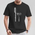 バスフルートとピッコロフルートのミーム 面白いフルートママ Flute Mum Humour Tシャツ 面白い贈り物
