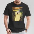 ポメラニアン 面白いtシャツ 犬 ムンクの叫び かわいい メンズ 子供 おもしろ 服 グッズ ネタ わんこ Tシャツ 面白い贈り物