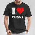 レッドハート I Love Pussy Tシャツ 面白い贈り物