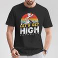 レトロヴィンテージスキー Let's Get High 長袖tシャツ Tシャツ 面白い贈り物