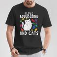 ロッククライミングホールズ クライマー キュート I Love ボルダリングと猫 Tシャツ 面白い贈り物