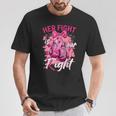 乳がん Her Fight Is Our Fight 乳がんグローブ Tシャツ 面白い贈り物