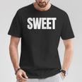 巨大な文字に甘いという言葉を込めて Tシャツ 面白い贈り物