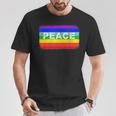 平和 シンボル 国旗 色 戦争反対 虹 Peace No Warintage Tシャツ 面白い贈り物