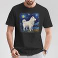 星月夜の犬 ヴァン・ゴッホ サモエド Tシャツ 面白い贈り物