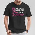 生存者の乳がん啓発の誇り高き夫。 長袖tシャツ Tシャツ 面白い贈り物