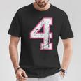 番号 4 ピンクのお気に入りの番号 Tシャツ 面白い贈り物
