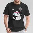 疲れきったバドミントンパンダ 面白いかわいいシャトルコック動物 Tシャツ 面白い贈り物