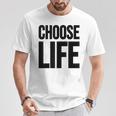 Choose Life 前面と背面の両面デザイン Tシャツ 面白い贈り物