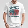 My Favorite Veteran Is My Grandpa Veterans Day Military Papa T-Shirt Unique Gifts
