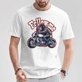 Followmeバイクに乗るゴリラのバックプリントデザイン Tシャツ 面白い贈り物