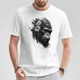 Gorilla Flowers モンキーアニマルプリントアート ゴリラ Tシャツ 面白い贈り物