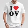 I Heart Ov Initials I Love OV First And Last Name O Tシャツ 面白い贈り物