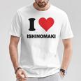 I Heart 石巻ジャパンラブ 日本のお土産品 Tシャツ 面白い贈り物