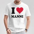 J'aime Le Manni T-Shirt Cadeaux drôles
