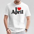 I Love Heart April Nameon A Tシャツ 面白い贈り物